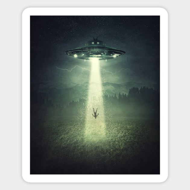 UFO Abduction Sticker by psychoshadow